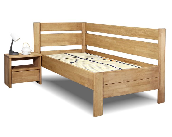 Vyvýšená posteľ z masivu Academia, 80x200, 90x200, masiv buk, Pravá