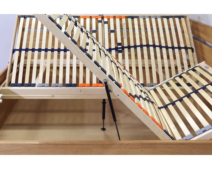 Posteľ s úložným priestorom Academia, masív buk