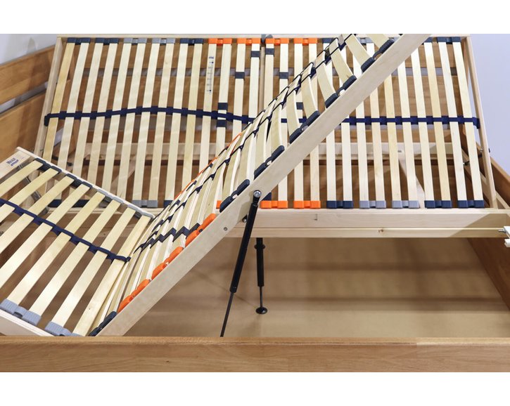 Posteľ s úložným priestorom Academia, masív buk, Pravá