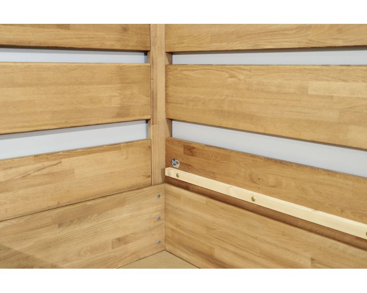 Posteľ s úložným priestorom Academia, masiv buk, 140x200, Pravá