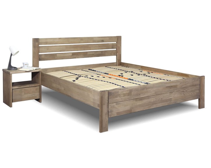 Vyvýšená posteľ dvojlôžko z masivu Mistral, masiv buk