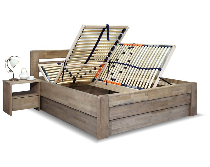 Posteľ dvojlôžko s úložným priestorom Primátor, masiv buk Posteľ dvojlôžko s úložným priestorom Primátor, masiv buk