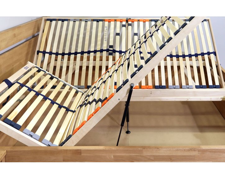 Posteľ dvojlôžko s úložným priestorom Orfeus, masív buk