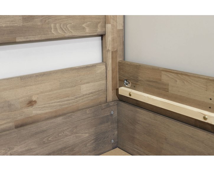 Posteľ jednolôžko s úložným priestorom Mistral, masív buk