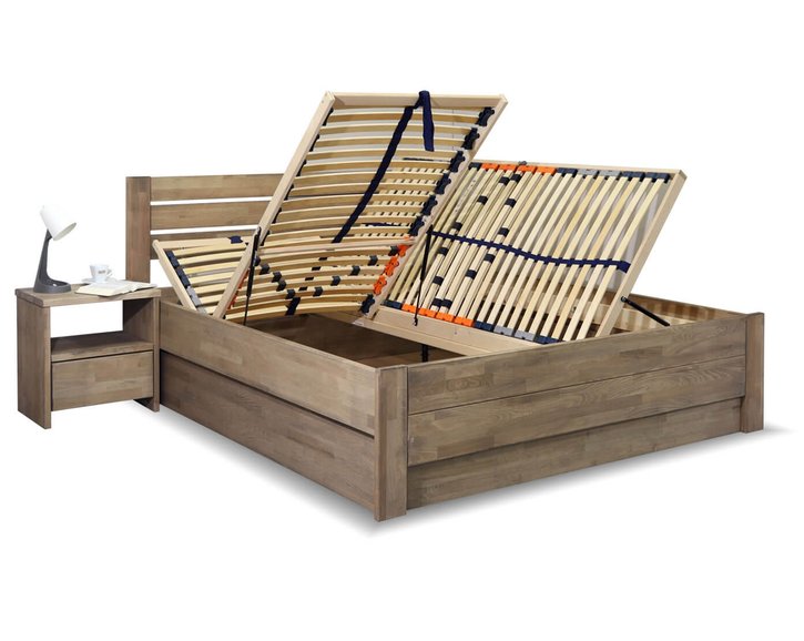 Posteľ s úložným priestorom Mistral, masiv buk