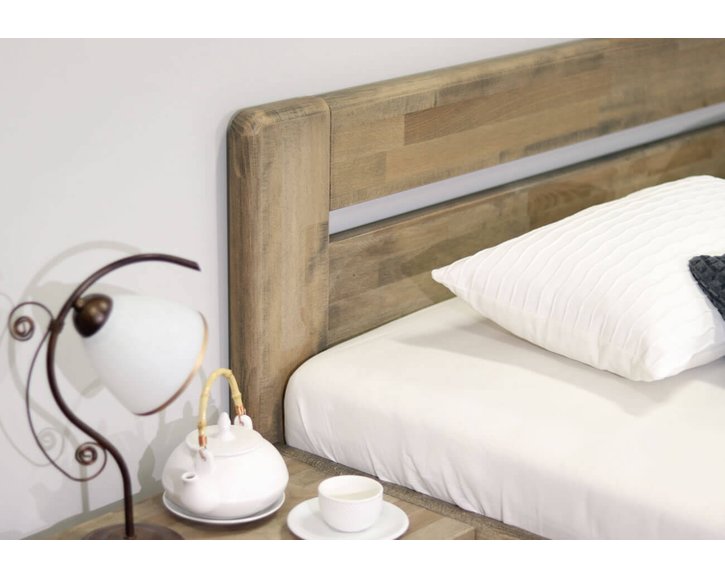 Zvýšená posteľ z masívu Primátor, 140x200, masiv buk