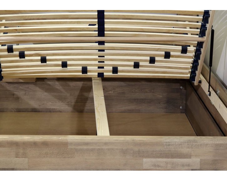 Vyvýšená posteľ s úložným priestorom Primátor, masiv buk, 140x200