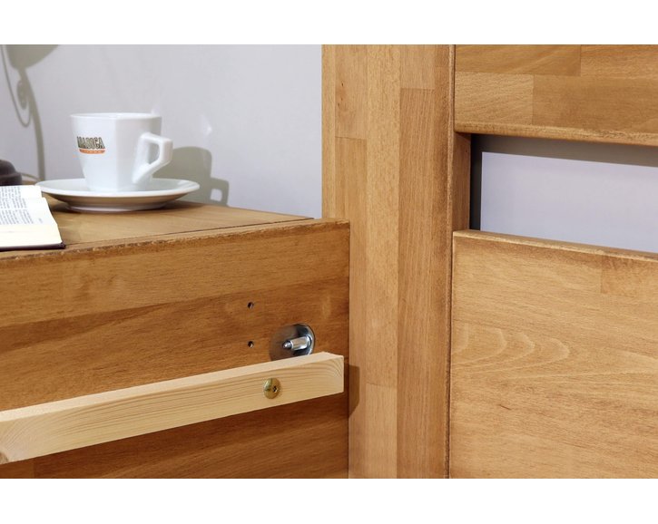 Vyvýšená posteľ z masivu Trinity 2, masiv buk