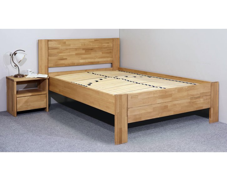 Zvýšená posteľ z masívu Trinity 2, masív buk, 140x200