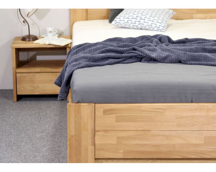 Zvýšená posteľ z masívu Trinity 2, masív buk, 140x200