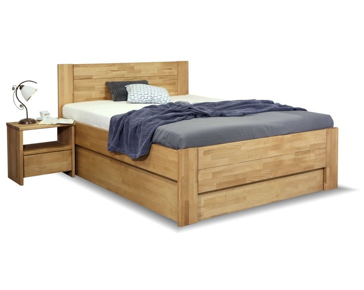 Zvýšená posteľ s úložným priestorom Trinity 2, 140x200, masiv buk Zvýšená posteľ s úložným priestorom Trinity 2, 140x200, masiv buk