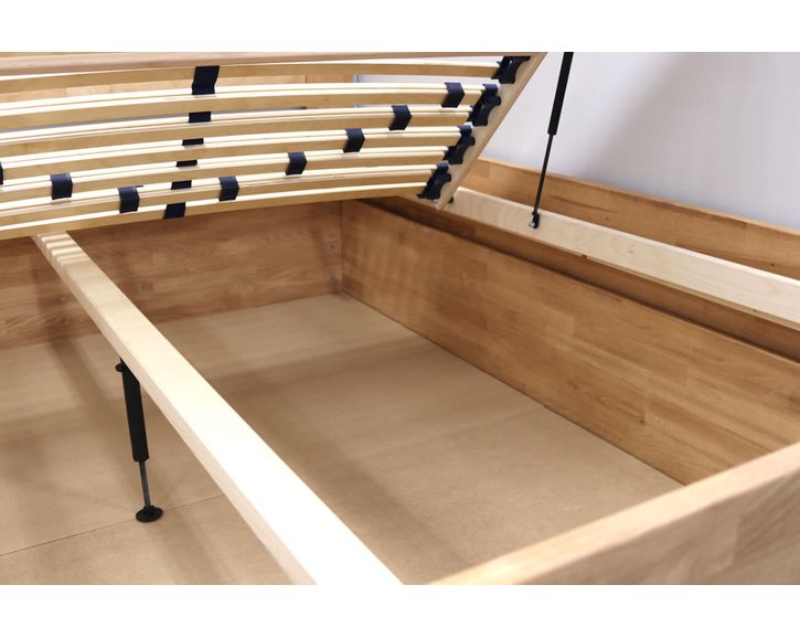 Posteľ s úložným priestorom Trinity 2, masiv buk, 140x200