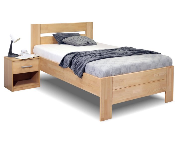 Zvýšená posteľ jednolôžko z masívu Trinity, 90x220, masív buk Zvýšená posteľ jednolôžko z masívu Trinity, 90x220, masív buk