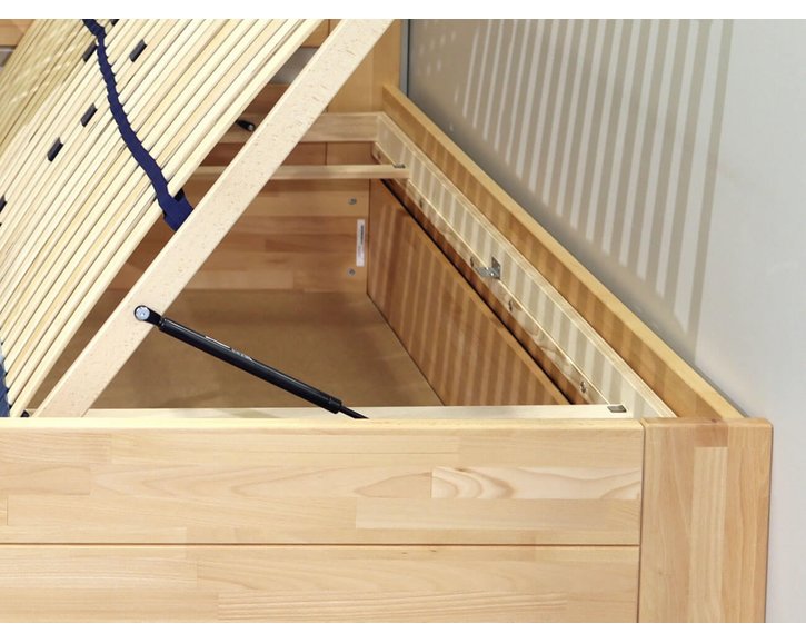 Posteľ s úložným priestorom Trinity, 80x200, 90x200, masiv buk