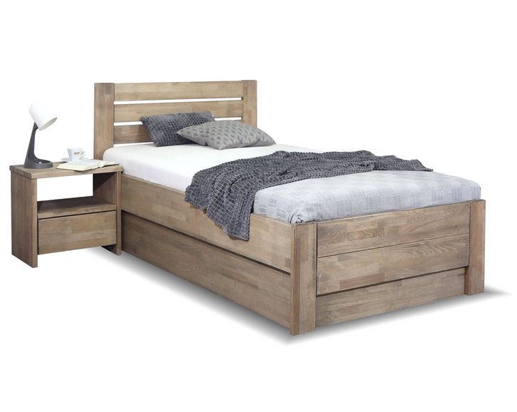 Zvýšená posteľ s úložným priestorom Mistral, masiv buk, 120x200 Zvýšená posteľ s úložným priestorom Mistral, masiv buk, 120x200
