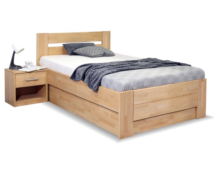 Zvýšená posteľ s úložným priestorom Trinity, masiv buk, 120x220 Zvýšená posteľ s úložným priestorom Trinity, masiv buk, 120x220