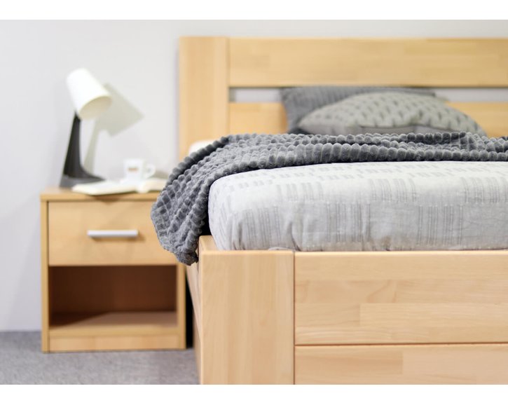 Posteľ s úložným priestorom Trinity, 120x200, masiv buk