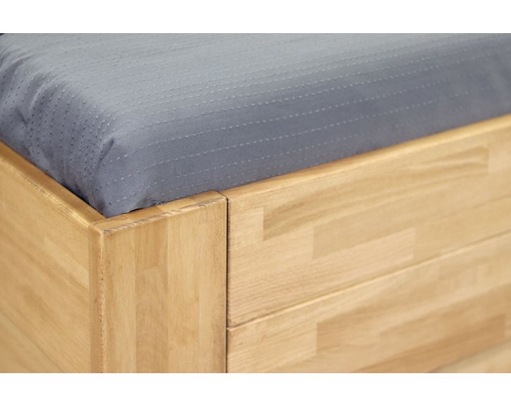 Posteľ s úložným priestorom Trinity 2, 80x200, 90x200, masiv buk