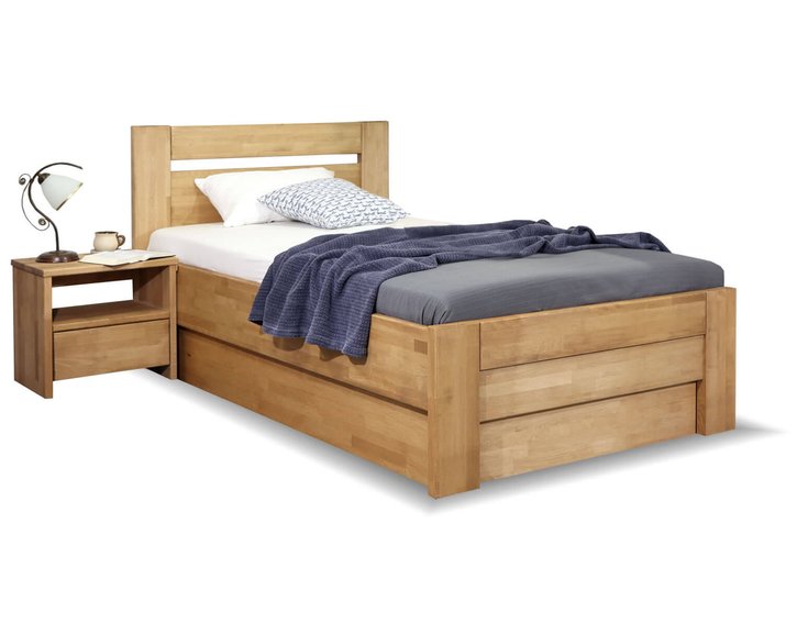 Zvýšená posteľ s úložným priestorom Orfeus, masív buk, 120x200 Zvýšená posteľ s úložným priestorom Orfeus, masív buk, 120x200