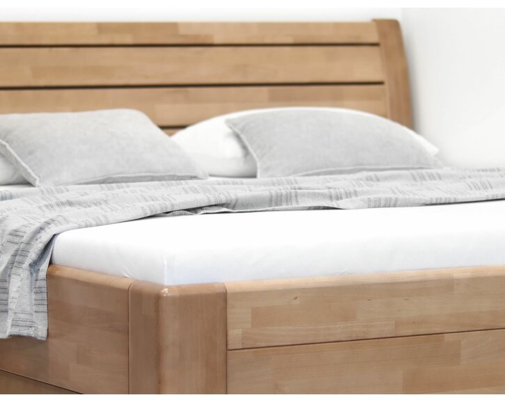 Zaoblenie - dvojlôžko z masívu Concepta, masív buk Zaoblenie - dvojlôžko z masívu Concepta, masív buk