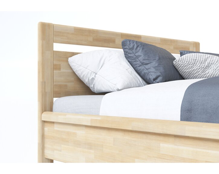 Detail hrany - posteľ dvojlôžko z masivu CORNELIA