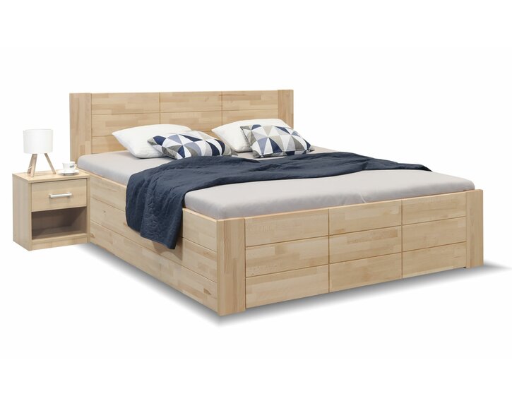 Posteľ z masívu buku s úložným priestorom Energy Box Posteľ z masívu buku s úložným priestorom Energy Box