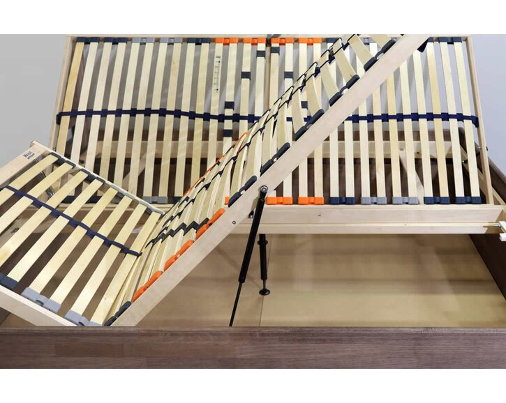 Drevená váľanda dvojlôžko s úložným priestorom FUTON, masív buk