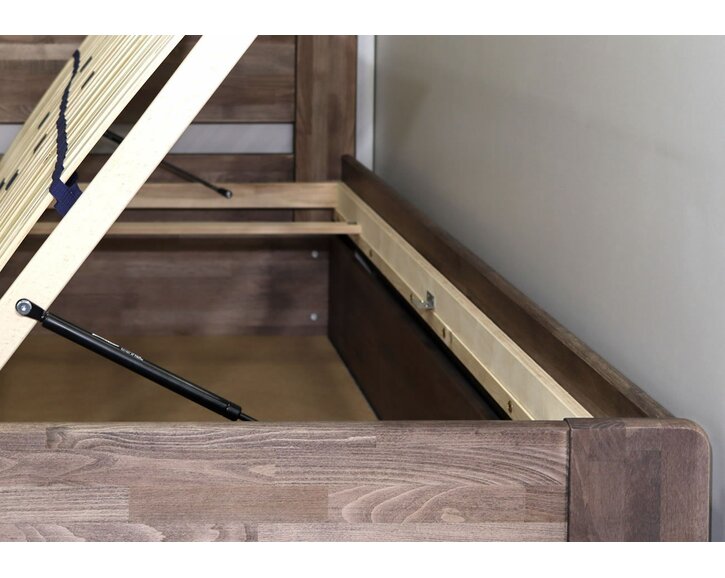 Drevená váľanda dvojlôžko s úložným priestorom FUTON, masív buk