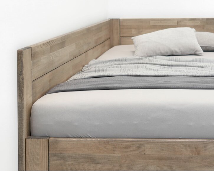 Zaoblenie – posteľ z masívu Timea ľavá, masív buk
