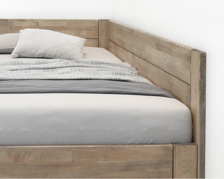Zaoblenie – posteľ z masívu Timea pravá, masív buk