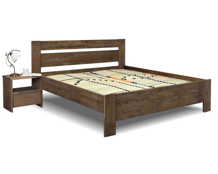 Zvýšená posteľ z masívu Trinity, masiv Dub