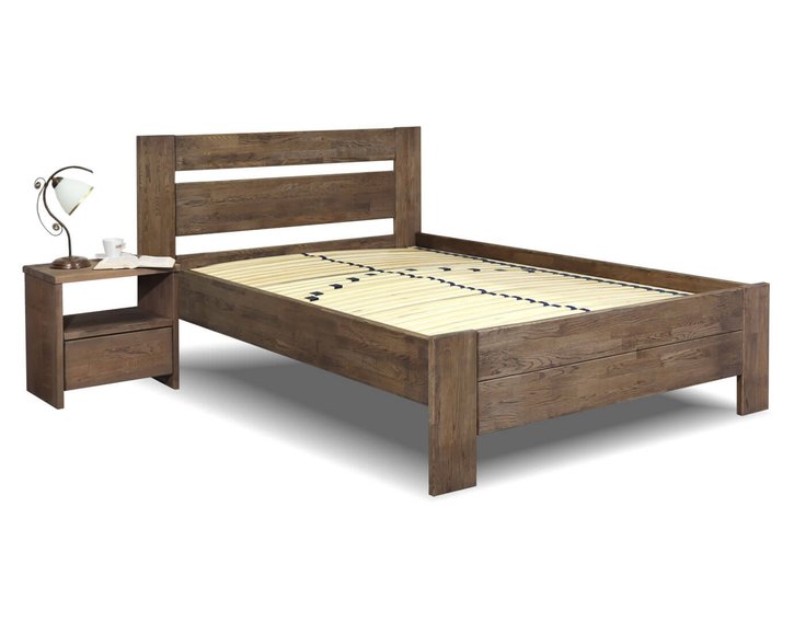 Zvýšená posteľ z masívu Trinity, 140x200, masív dub