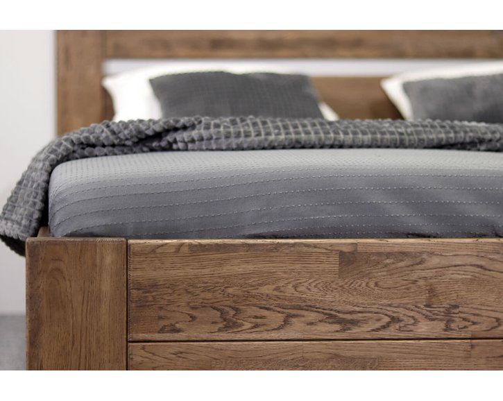 Posteľ s úložným priestorom Trinity, masív dub