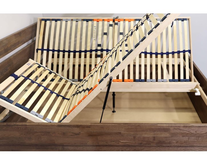 Posteľ s úložným priestorom Trinity, masív dub