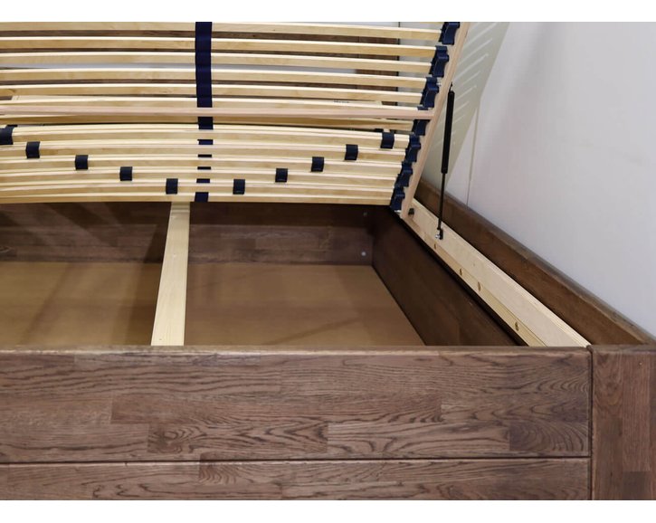 Posteľ s úložným priestorom Trinity, masív dub, 140x200