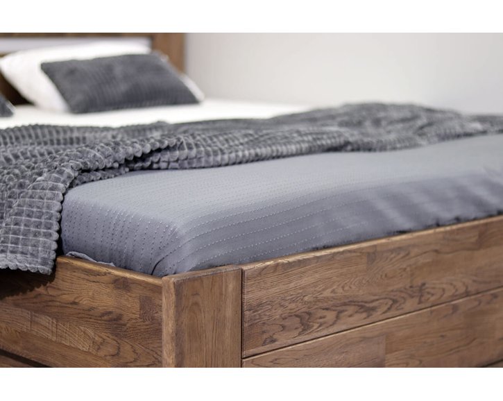 Posteľ s úložným priestorom Trinity, masív dub, 140x200