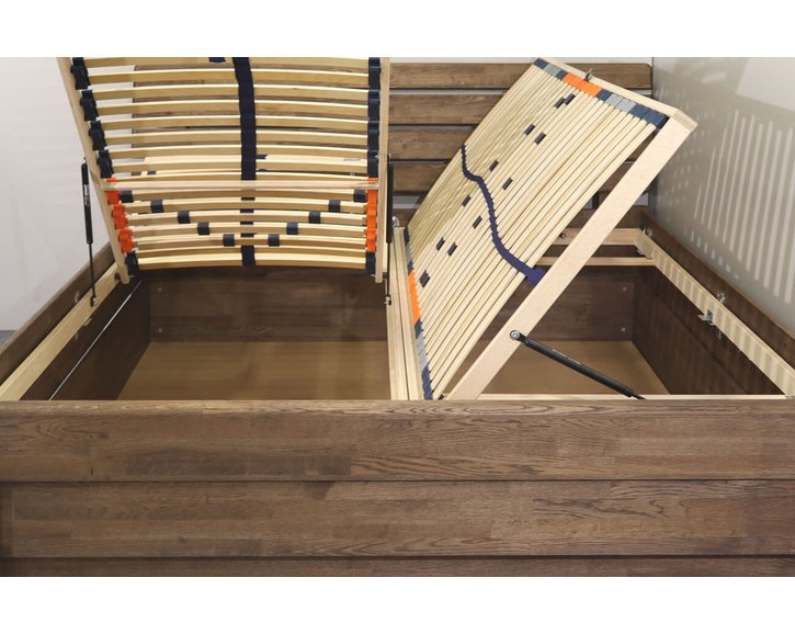 Posteľ s úložným priestorom Odysea, masív dub