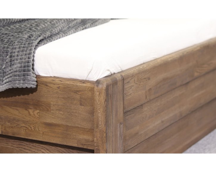 Posteľ s úložným priestorom Odysea, masív dub