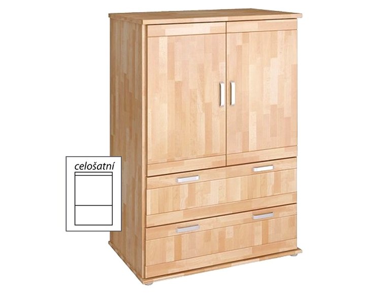 Šatníková dvojdverová skriňa Beta-181, buk cink Šatníková dvojdverová skriňa Beta-181, buk cink