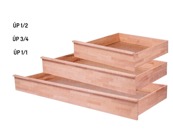 Úložný priestor 1/2, masív buk, 25 cm