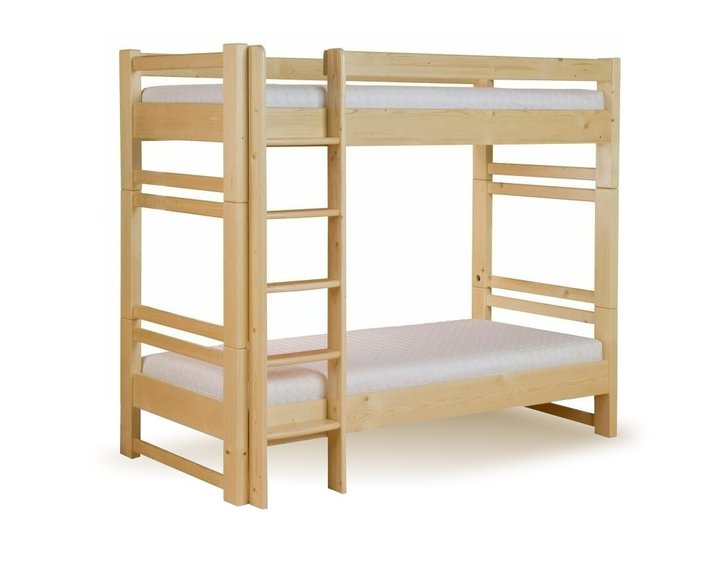 Poschodová posteľ pre 2 deti LUCAS, masív smrek