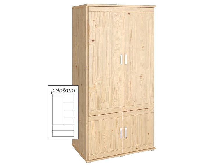 Šatníková skriňa dvojdverová Alfa-173, smrek Šatníková skriňa dvojdverová Alfa-173, smrek