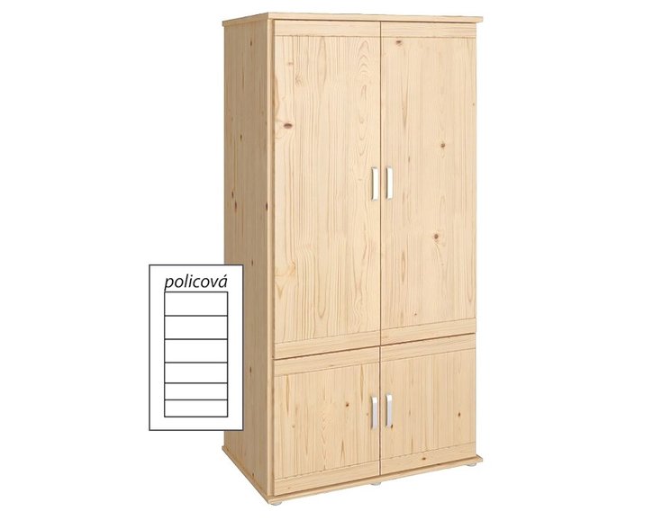 Šatníková skriňa dvojdverová Alfa-174, smrek Šatníková skriňa dvojdverová Alfa-174, smrek