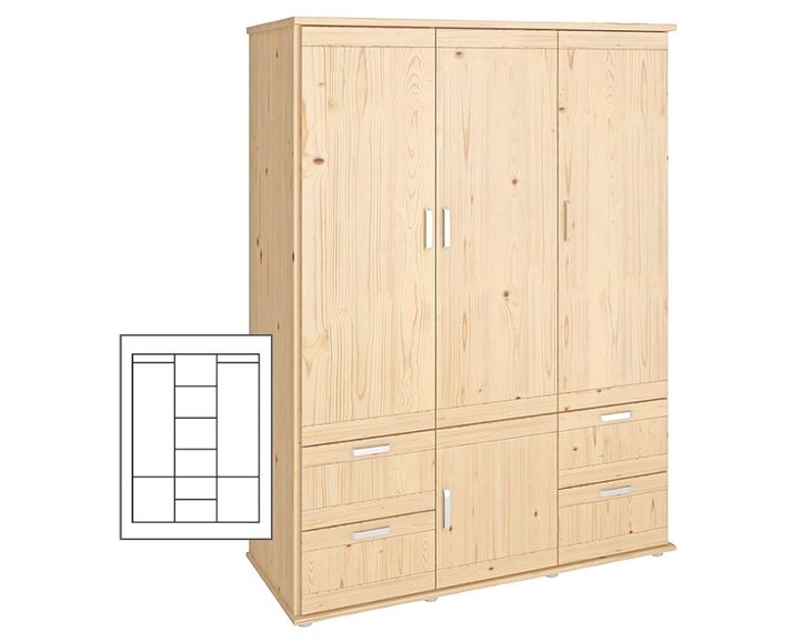 Šatníková skriňa trojdverová Alfa-171, smrek Šatníková skriňa trojdverová Alfa-171, smrek