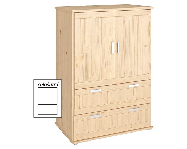 Šatníková skriňa dvojdverová Beta-181, smrek
