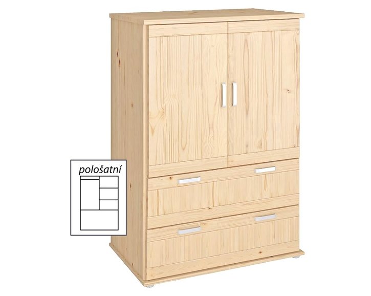 Šatníková skriňa dvojdverová Beta-182, smrek Šatníková skriňa dvojdverová Beta-182, smrek