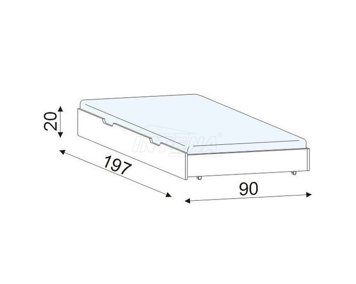Úložný priestor - prístelka pod posteľ z masívu H-058S, smrek Úložný priestor - prístelka pod posteľ z masívu H-058S, smrek