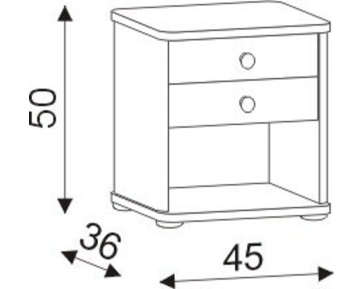 Nočný stolík z masívu ROBIN, smrek Nočný stolík z masívu ROBIN, smrek