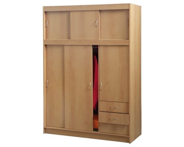 Šatníková skriňa trojdverová s nádstavcom IA3000A, buk Šatníková skriňa trojdverová s nádstavcom IA3000A, buk