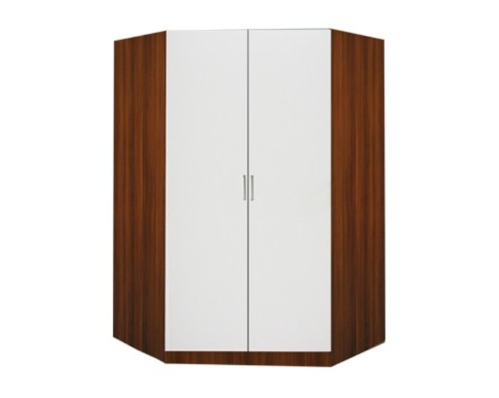 Rohová šatníková skriňa dvojdverová IA61550, orech/biela Rohová šatníková skriňa dvojdverová IA61550, orech/biela